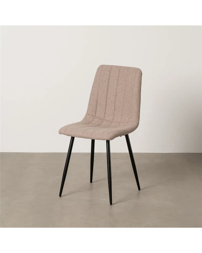 SILLA BEIGE TEJIDO-METAL SALÓN 44 X 51 X 88 CM
