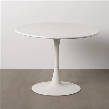 MESA BLANCO METAL 100 X 100 X 74 CM
