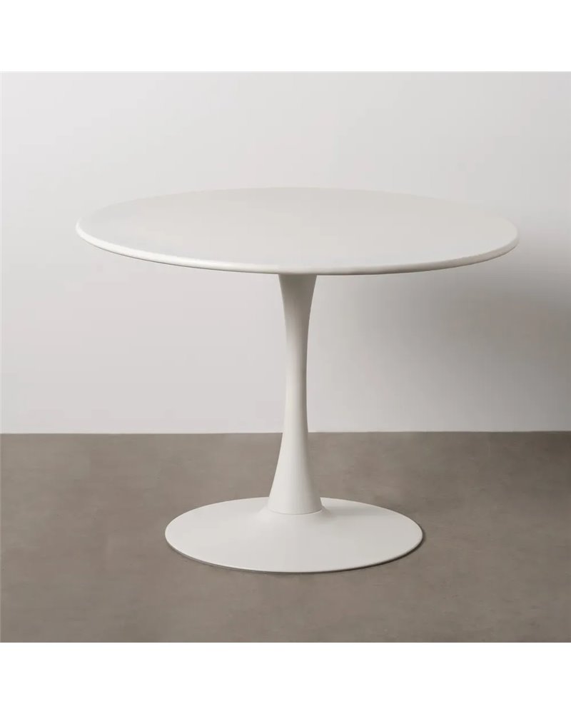 MESA BLANCO METAL 100 X 100 X 74 CM