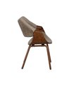 SILLA BEIGE-MARRÓN TEJIDO-MADERA 61 X 56 X 82 CM