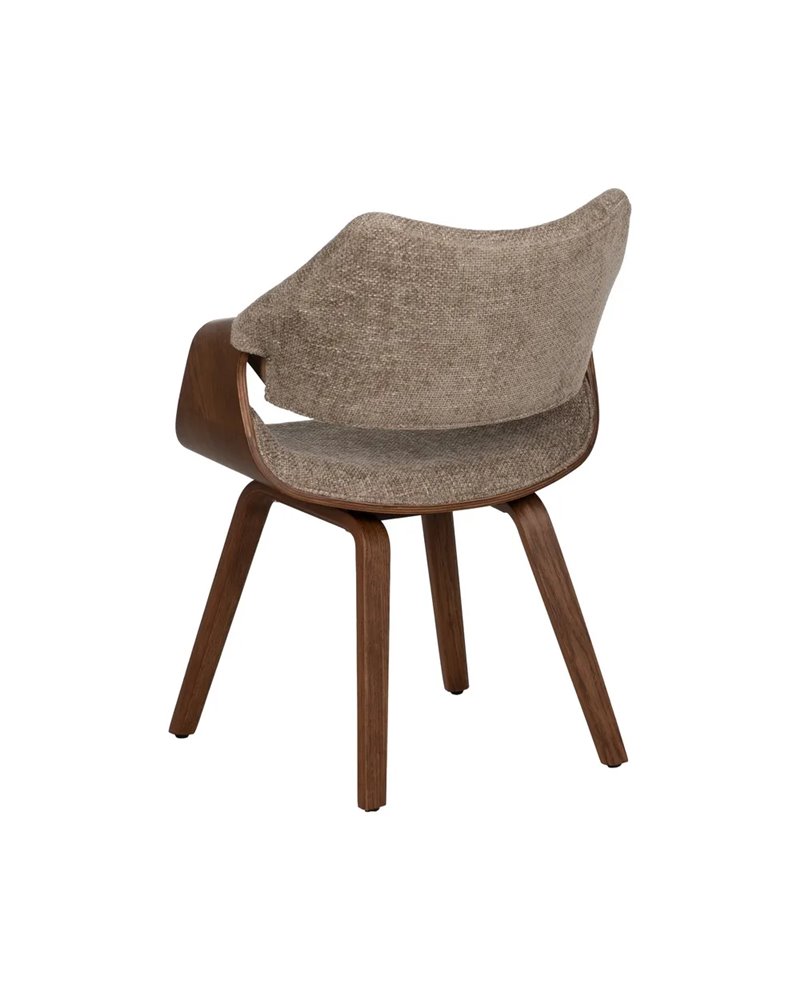 SILLA BEIGE-MARRÓN TEJIDO-MADERA 61 X 56 X 82 CM