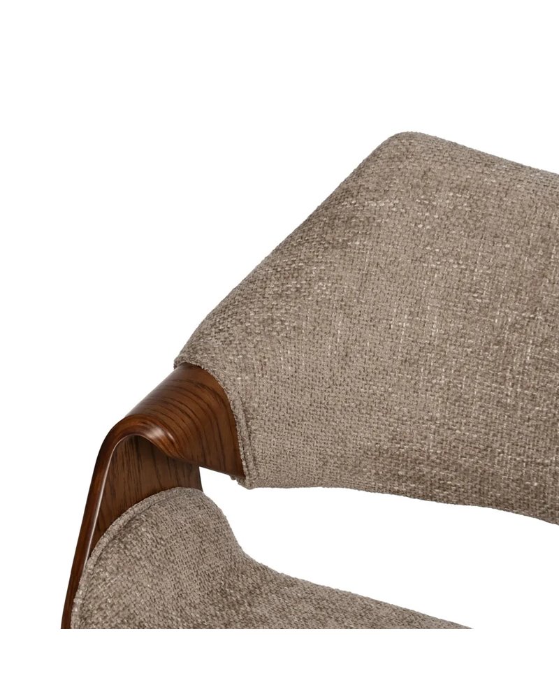SILLA BEIGE-MARRÓN TEJIDO-MADERA 61 X 56 X 82 CM