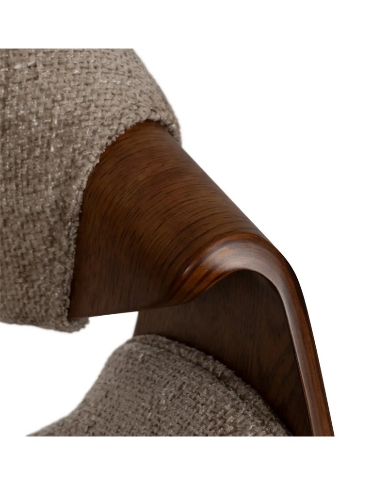 SILLA BEIGE-MARRÓN TEJIDO-MADERA 61 X 56 X 82 CM