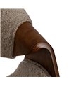 SILLA BEIGE-MARRÓN TEJIDO-MADERA 61 X 56 X 82 CM