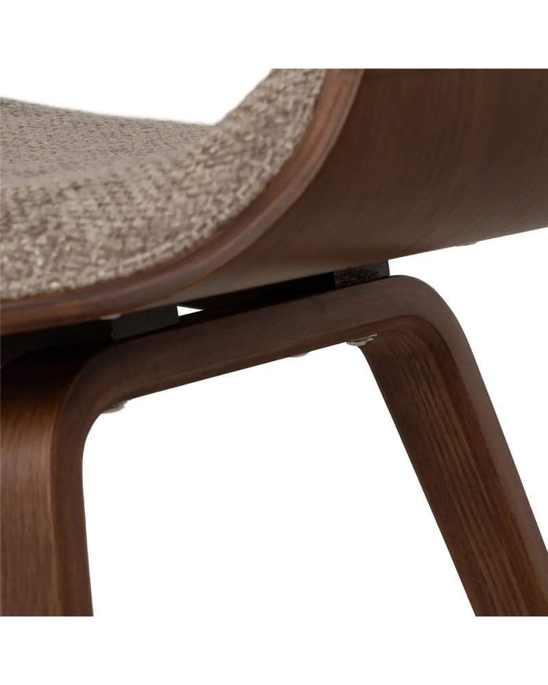 SILLA BEIGE-MARRÓN TEJIDO-MADERA 61 X 56 X 82 CM