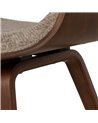 SILLA BEIGE-MARRÓN TEJIDO-MADERA 61 X 56 X 82 CM