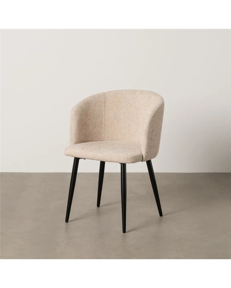 SILLA CREMA TEJIDO-METAL SALÓN 53 X 53 X 77 CM