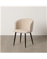 SILLA CREMA TEJIDO-METAL SALÓN 53 X 53 X 77 CM