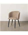 SILLA BEIGE TEJIDO-METAL SALÓN 53 X 53 X 77 CM