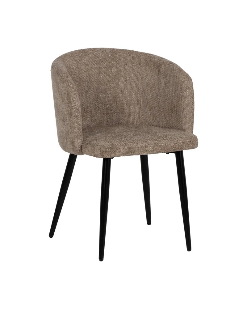SILLA BEIGE TEJIDO-METAL SALÓN 53 X 53 X 77 CM
