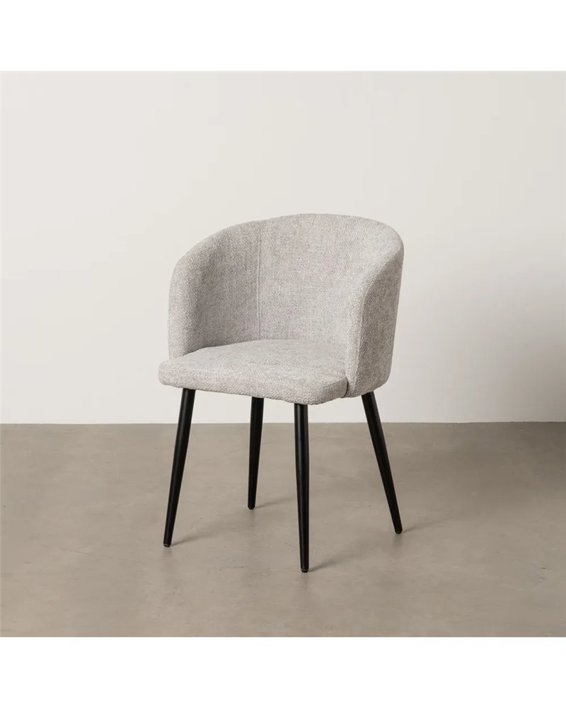 SILLA GRIS TEJIDO-METAL SALÓN 53 X 53 X 77 CM