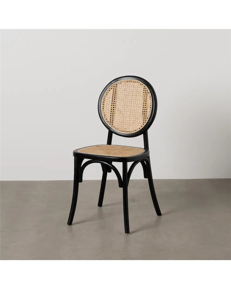 SILLA NEGRO MADERA DE OLMO CONTRACT 44,50 X 41,50 X 89 CM