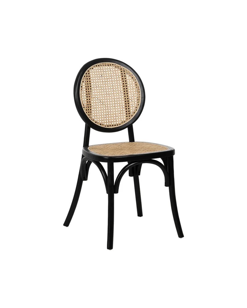 SILLA NEGRO MADERA DE OLMO CONTRACT 44,50 X 41,50 X 89 CM