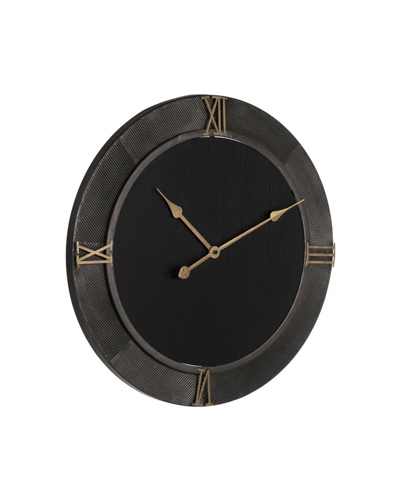 RELOJ PARED NEGRO DM-METAL 61 X 2,50 X 61 CM