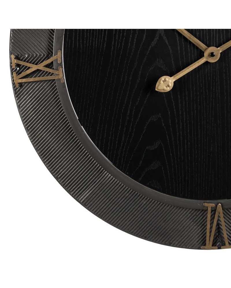 RELOJ PARED NEGRO DM-METAL 61 X 2,50 X 61 CM