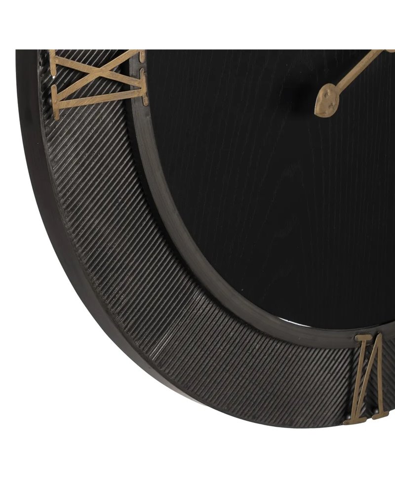 RELOJ PARED NEGRO DM-METAL 61 X 2,50 X 61 CM