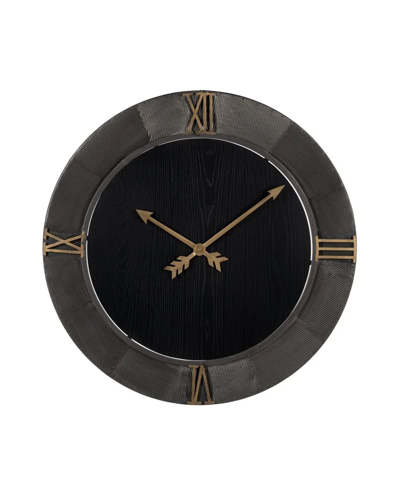 RELOJ PARED NEGRO DM-METAL 80 X 2,50 X 80 CM