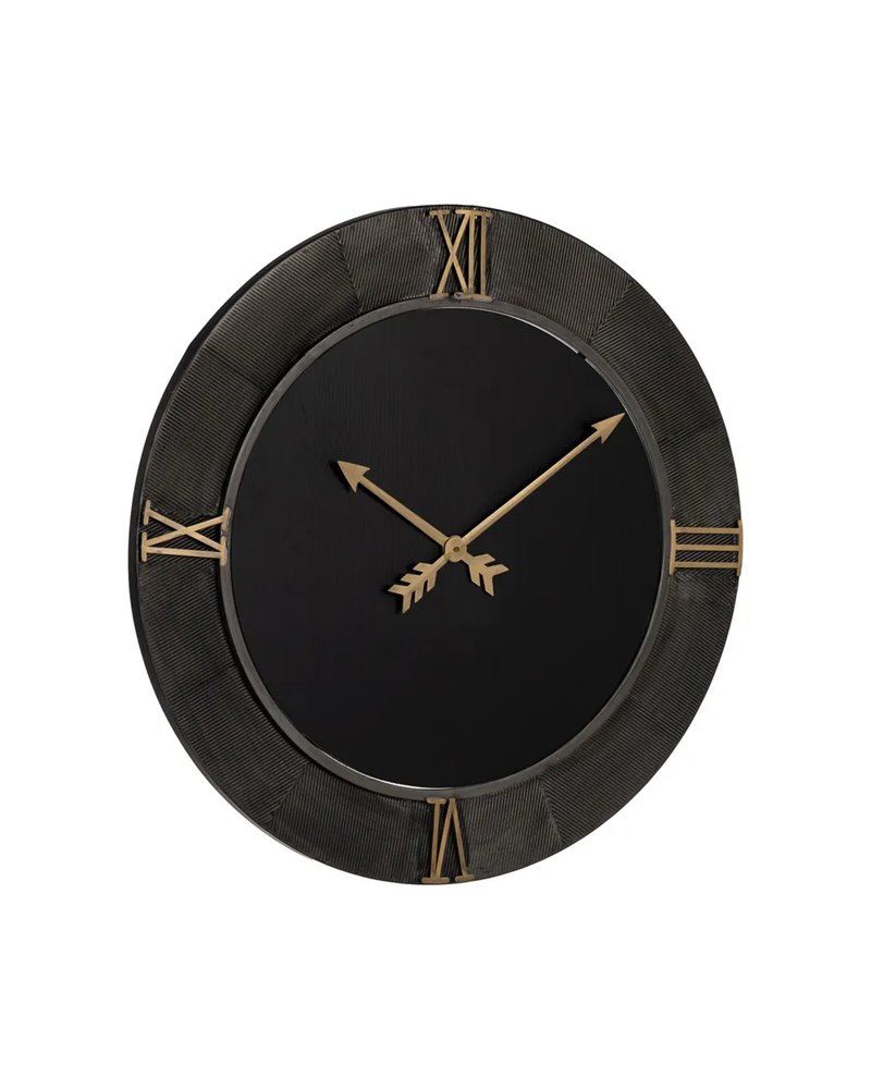 RELOJ PARED NEGRO DM-METAL 80 X 2,50 X 80 CM