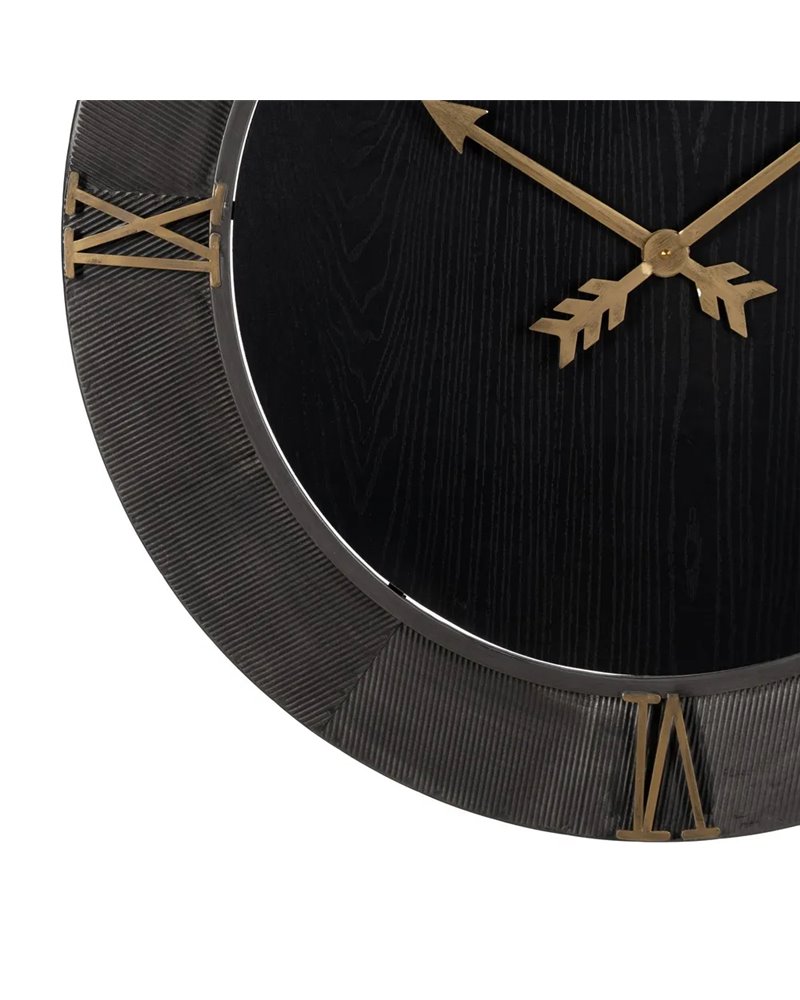 RELOJ PARED NEGRO DM-METAL 80 X 2,50 X 80 CM