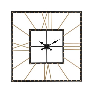 RELOJ PARED NEGRO METAL 80 X 3,50 X 80 CM