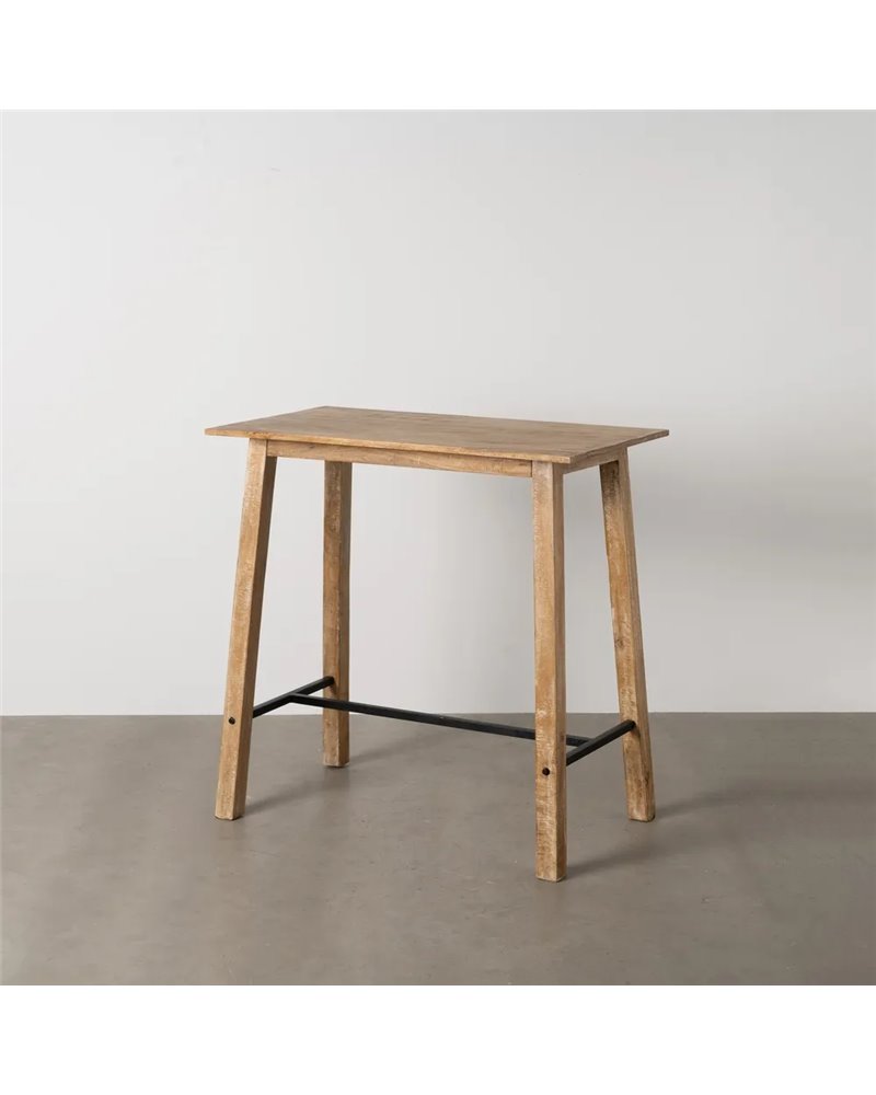 MESA ALTA NATURAL MADERA DE MANGO SALÓN 110 X 60 X 110 CM