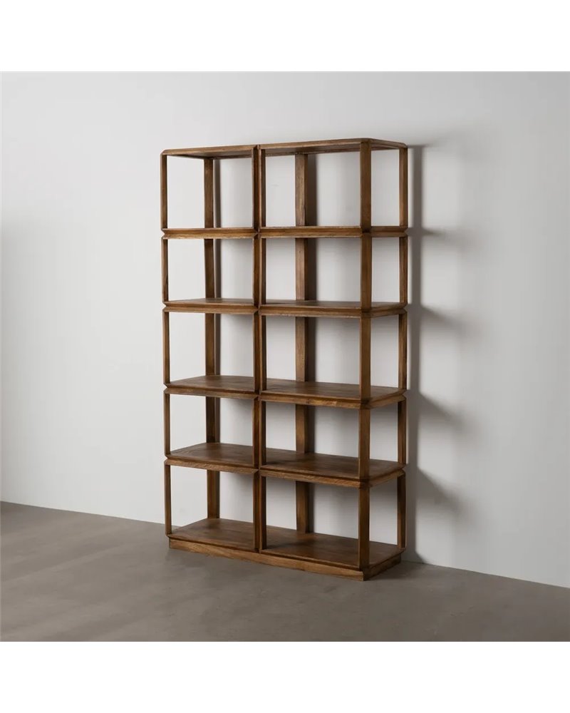 ESTANTERÍA MARRÓN MADERA DE MANGO SALÓN 155 X 42 X 195 CM ESTANTERÍA MARRÓN MADERA DE MANGO SALÓN 155 X 42 X 195 CM