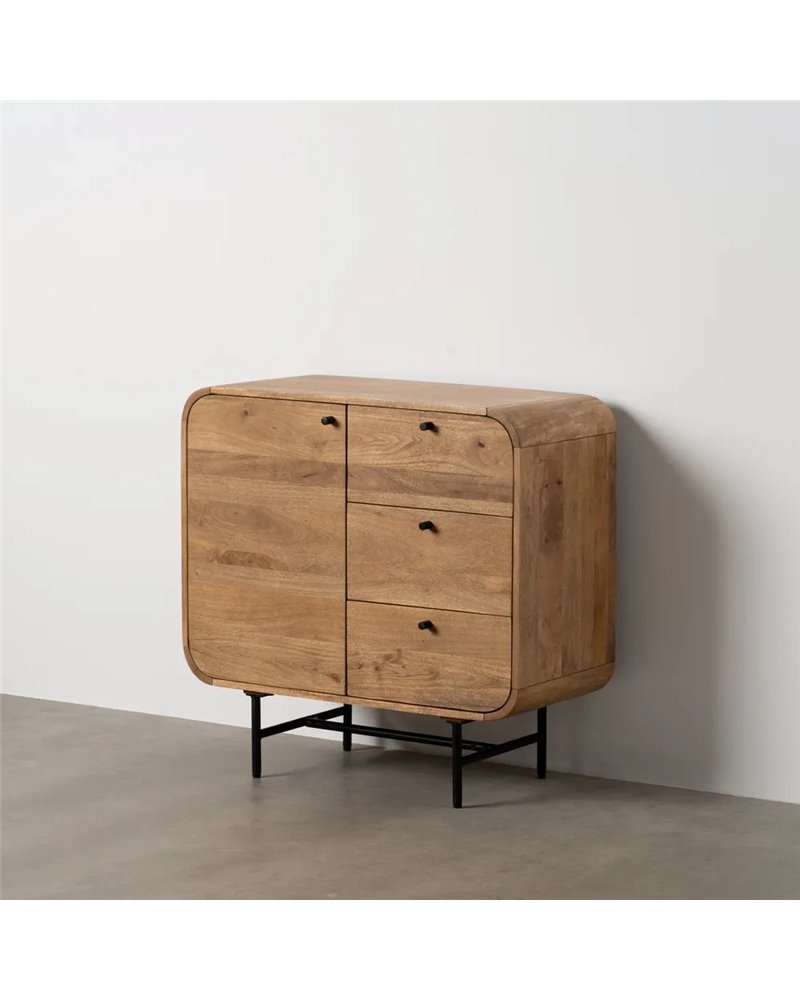 MUEBLE AUXILIAR NATURAL MADERA DE MANGO 80 X 40 X 80 CM