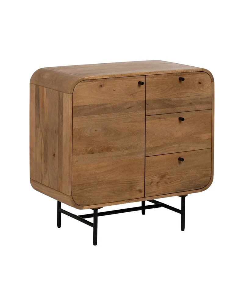 MUEBLE AUXILIAR NATURAL MADERA DE MANGO 80 X 40 X 80 CM