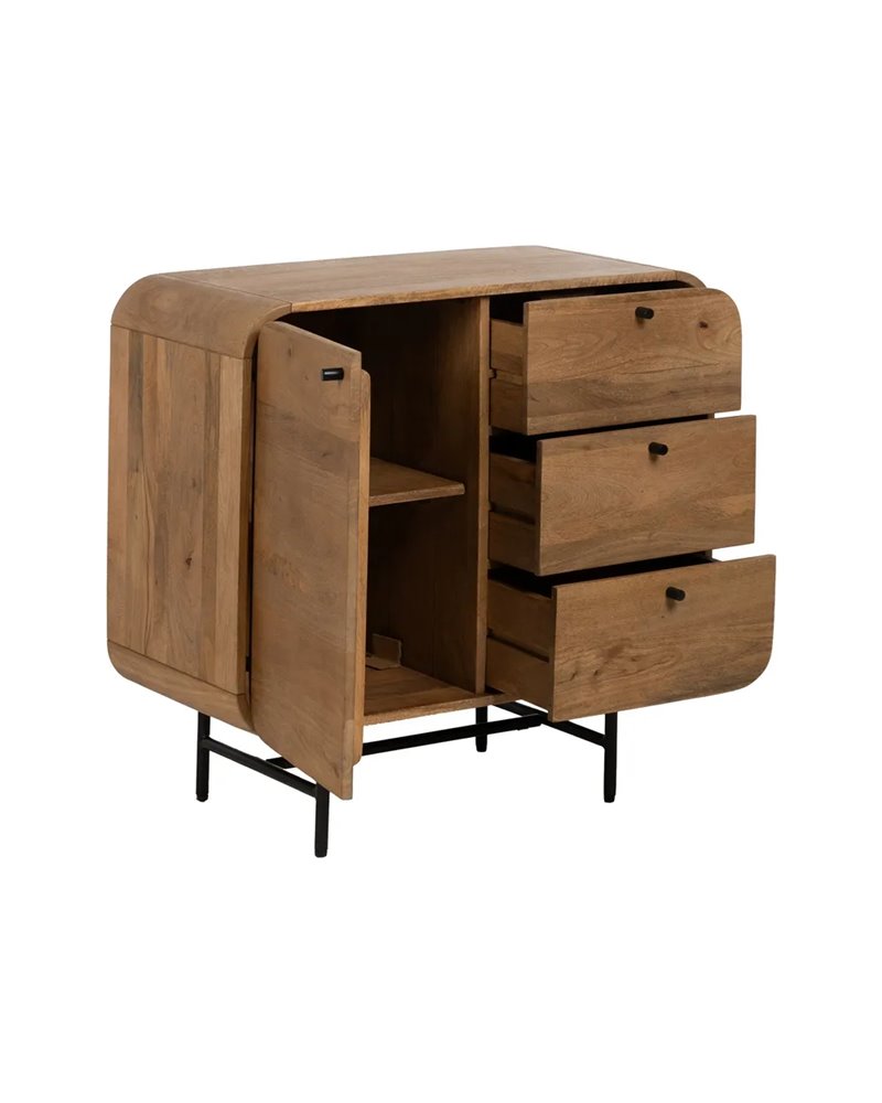 MUEBLE AUXILIAR NATURAL MADERA DE MANGO 80 X 40 X 80 CM