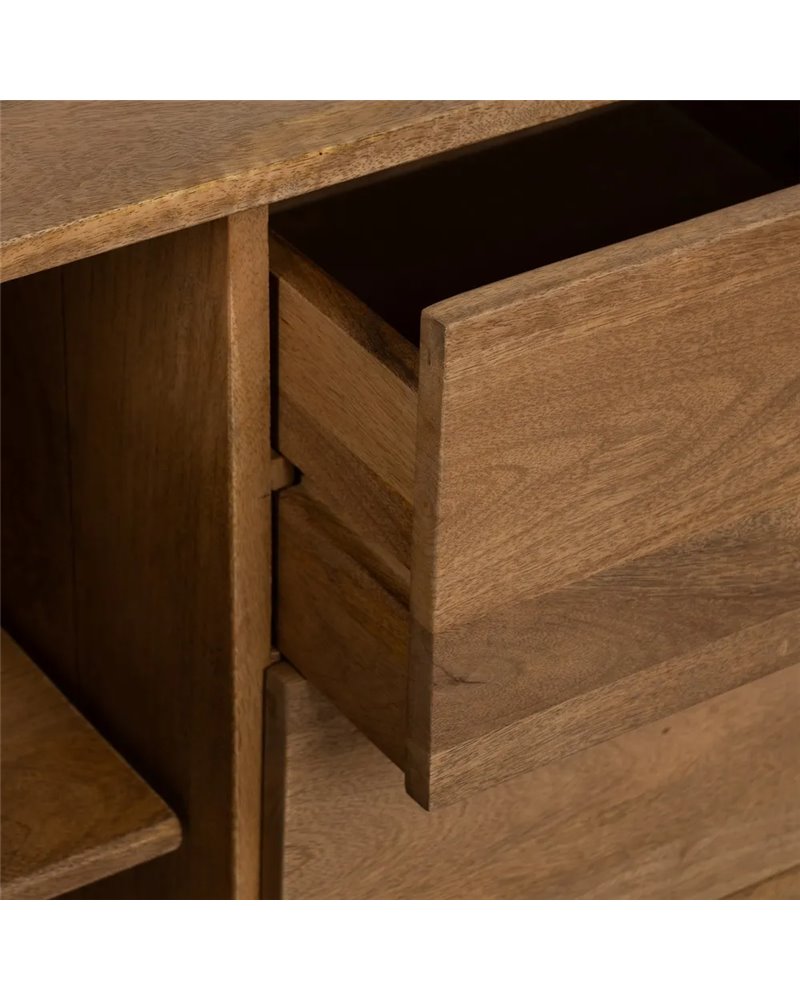 MUEBLE AUXILIAR NATURAL MADERA DE MANGO 80 X 40 X 80 CM