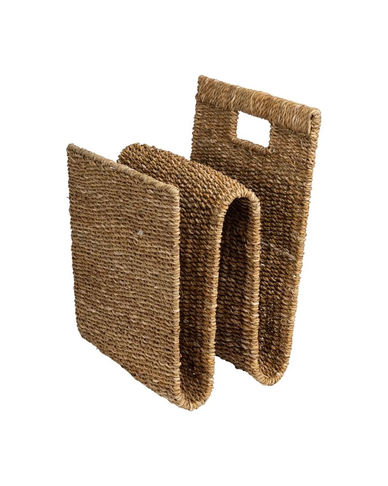 REVISTERO METAL/FIBRA NATURAL 30 X 30 X 40 CM