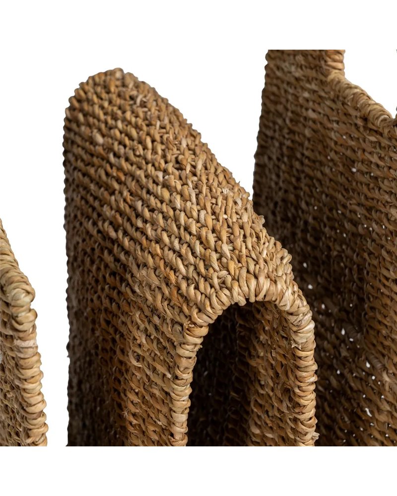 REVISTERO METAL/FIBRA NATURAL 30 X 30 X 40 CM