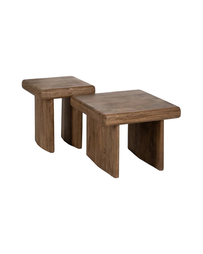 MESA AUXILIAR MARRÓN MADERA DE MANGO 45 X 45 X 50 CM