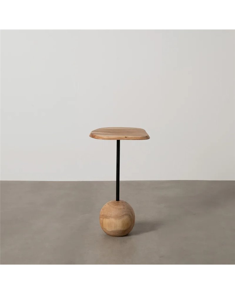 MESA AUXILIAR NATURAL MADERA DE ACACIA 35 X 35 X 60 CM