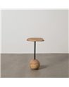 MESA AUXILIAR NATURAL MADERA DE ACACIA 35 X 35 X 60 CM