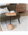 MESA AUXILIAR NATURAL MADERA DE ACACIA 35 X 35 X 60 CM