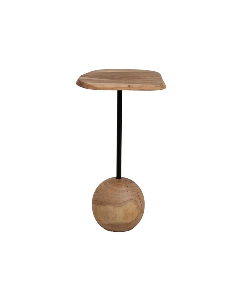 MESA AUXILIAR NATURAL MADERA DE ACACIA 35 X 35 X 60 CM