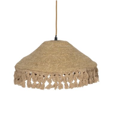 LAMPARA TECHO BEIGE FIBRA NATURAL 40 X 40 X 12 CM