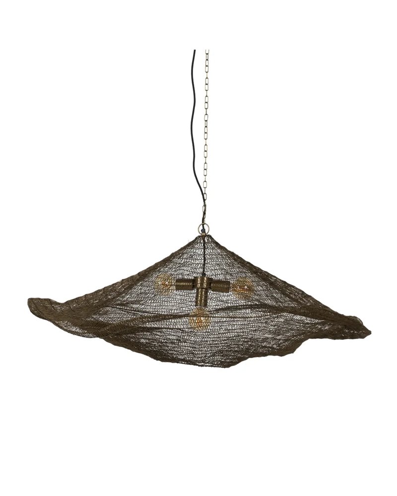 LÁMPARA TECHO ORO VIEJO METAL 120 X 120 X 53 CM