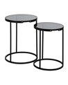 S/2 MESITAS NEGRO METAL-CRISTAL 46 X 46 X 60 CM