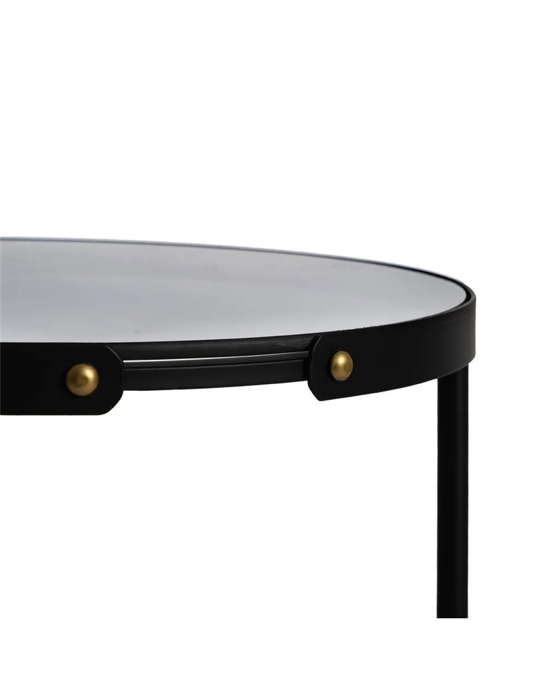 S/2 MESITAS NEGRO METAL-CRISTAL 46 X 46 X 60 CM