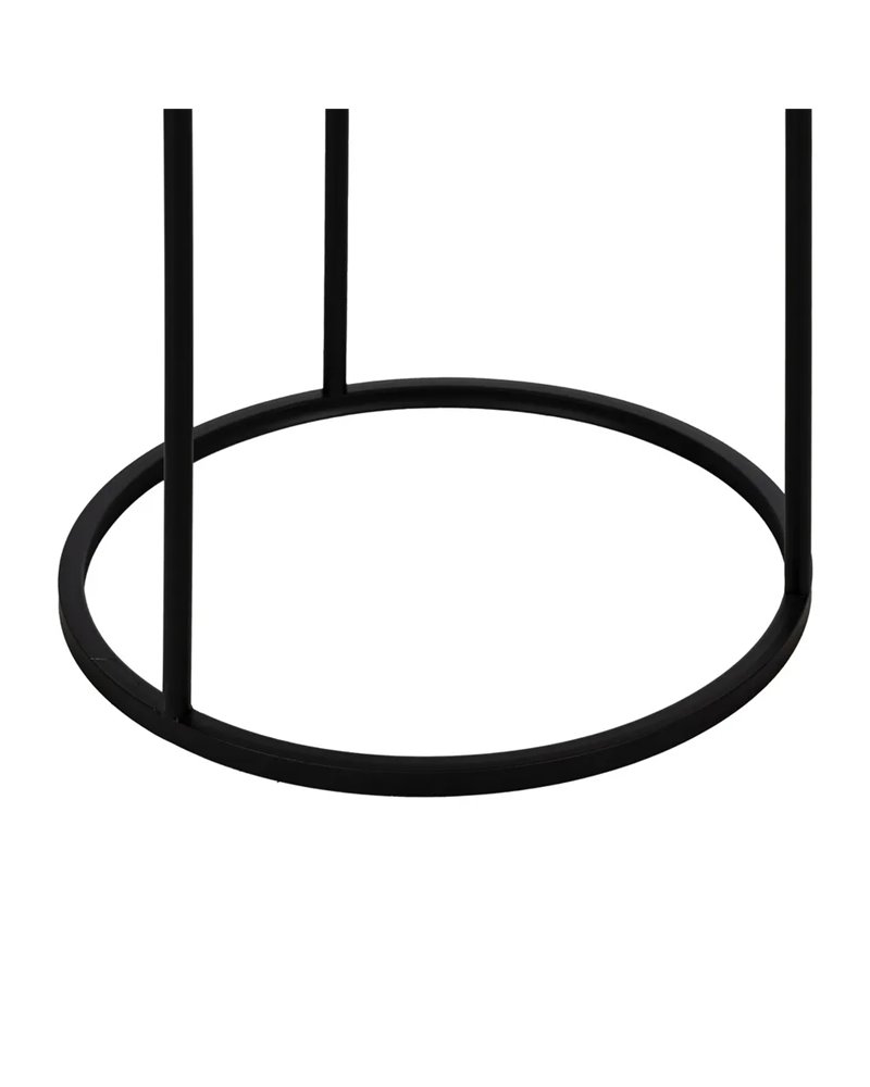 S/2 MESITAS NEGRO METAL-CRISTAL 46 X 46 X 60 CM