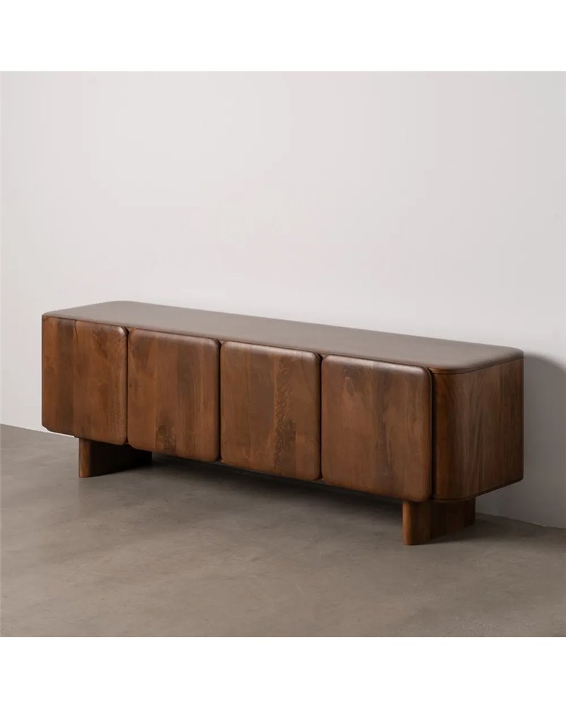MUEBLE TV MARRÓN MADERA DE MANGO SALÓN 175 X 45 X 55 CM MUEBLE TV MARRÓN MADERA DE MANGO SALÓN 175 X 45 X 55 CM