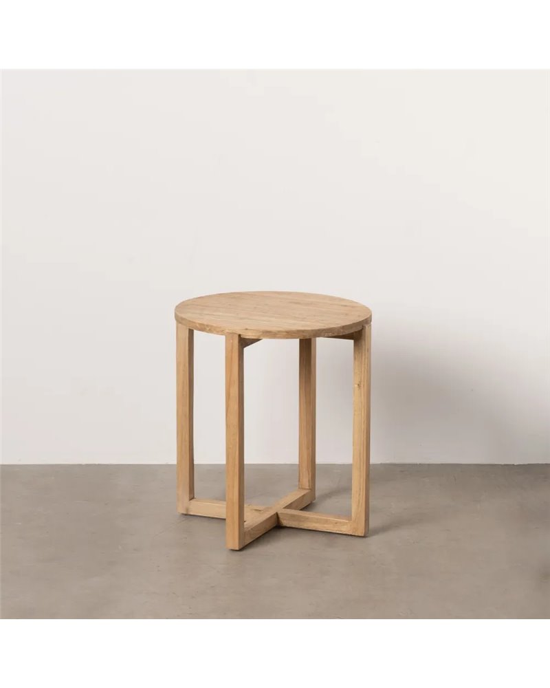 MESA AUXILIAR NATURAL MADERA MINDI SALÓN 40 X 40 X 45 CM
