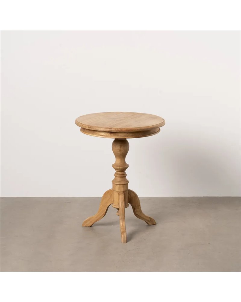 MESA AUXILIAR NATURAL MADERA MINDI SALÓN 50 X 50 X 64 CM