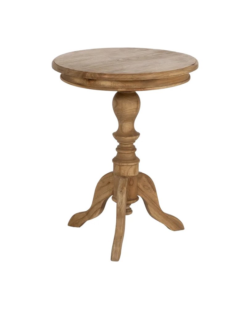 MESA AUXILIAR NATURAL MADERA MINDI SALÓN 50 X 50 X 64 CM
