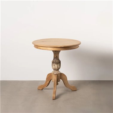 MESA AUXILIAR NATURAL MADERA MINDI SALÓN 70 X 70 X 77 CM