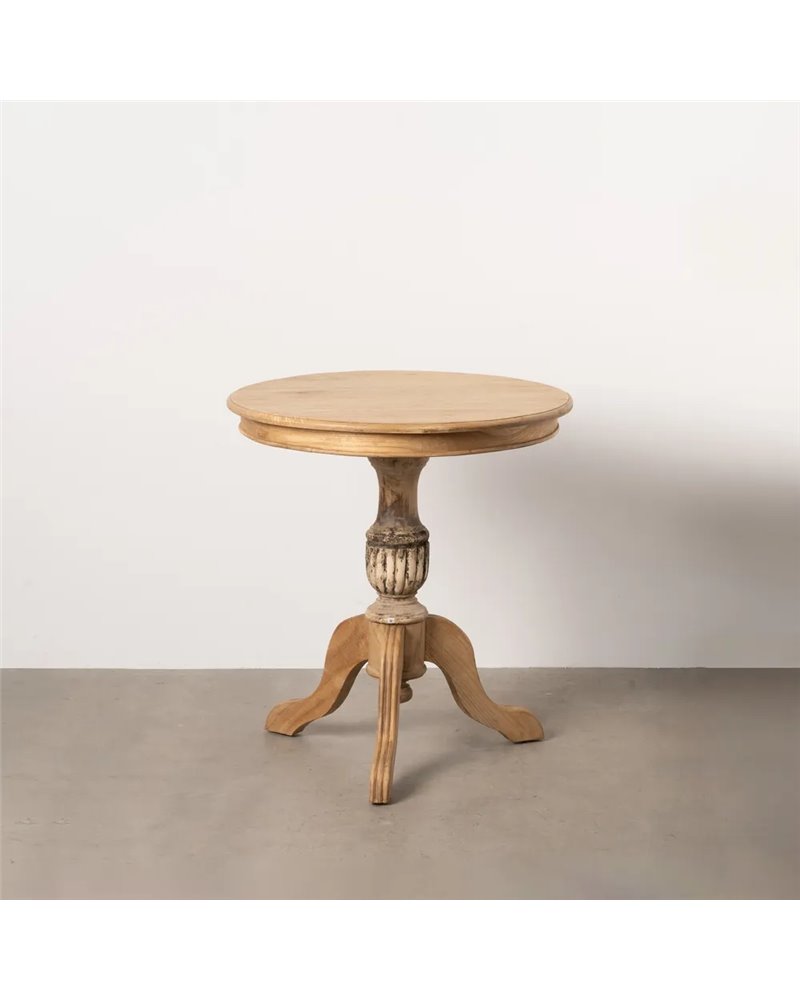 MESA AUXILIAR NATURAL MADERA MINDI SALÓN 70 X 70 X 77 CM