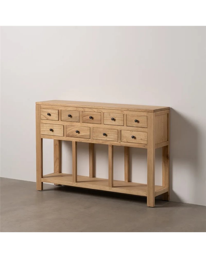 CONSOLA NATURAL MADERA MINDI ENTRADA 120 X 30 X 80 CM CONSOLA NATURAL MADERA MINDI ENTRADA 120 X 30 X 80 CM