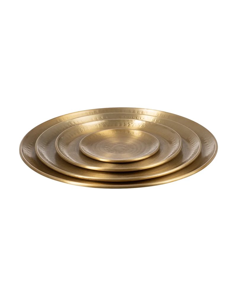 S/4 BANDEJA ORO VIEJO METAL DECORACIÓN 47,60 X 47,60 CM